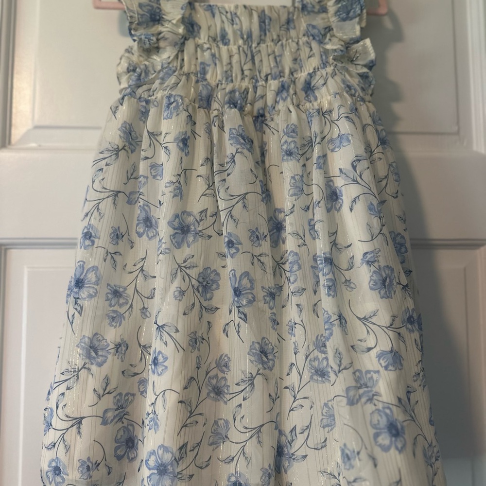 Floral Blue and White Dress - Picture 3 of 12